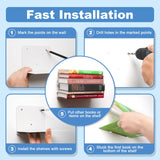 FENTEC Floating Book Shelves for Wall, Wall Mounted Invisible Floating Bookshelf, Heavy-Duty Hanging Bookshelves, Hidden Book Shelf Metal Wall Book Holder for Bedroom Home Office, 6-Pack White FENTEC