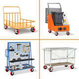 HANDSAMMU 6 inch Industrial Casters-Polyurethane on Polyolefin Swivel Casters, Set of 4 Heavy Duty Casters with 4000 lb Capacity, Caster Wheels for Workbench, Industrial Equipment (2Rigid&2Swivel) Handsammu