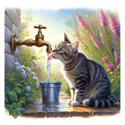 AMORARS Cat Diamond Painting Kit for Adults, 5D Diamond Art Beginners - DIY Full Diamond Dot Gem Art Paintings, Suitable Gifts, and Home Decoration Crafts，12x12In