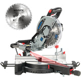 NOVORIK 10" Single Bevel Compound Sliding Miter Saw, Single-Bevel Corded Miter Saw with Laser Guide, 15-Amp Motor Sliding Miter Saw with TCT Saw Blade for Woodworking novorik