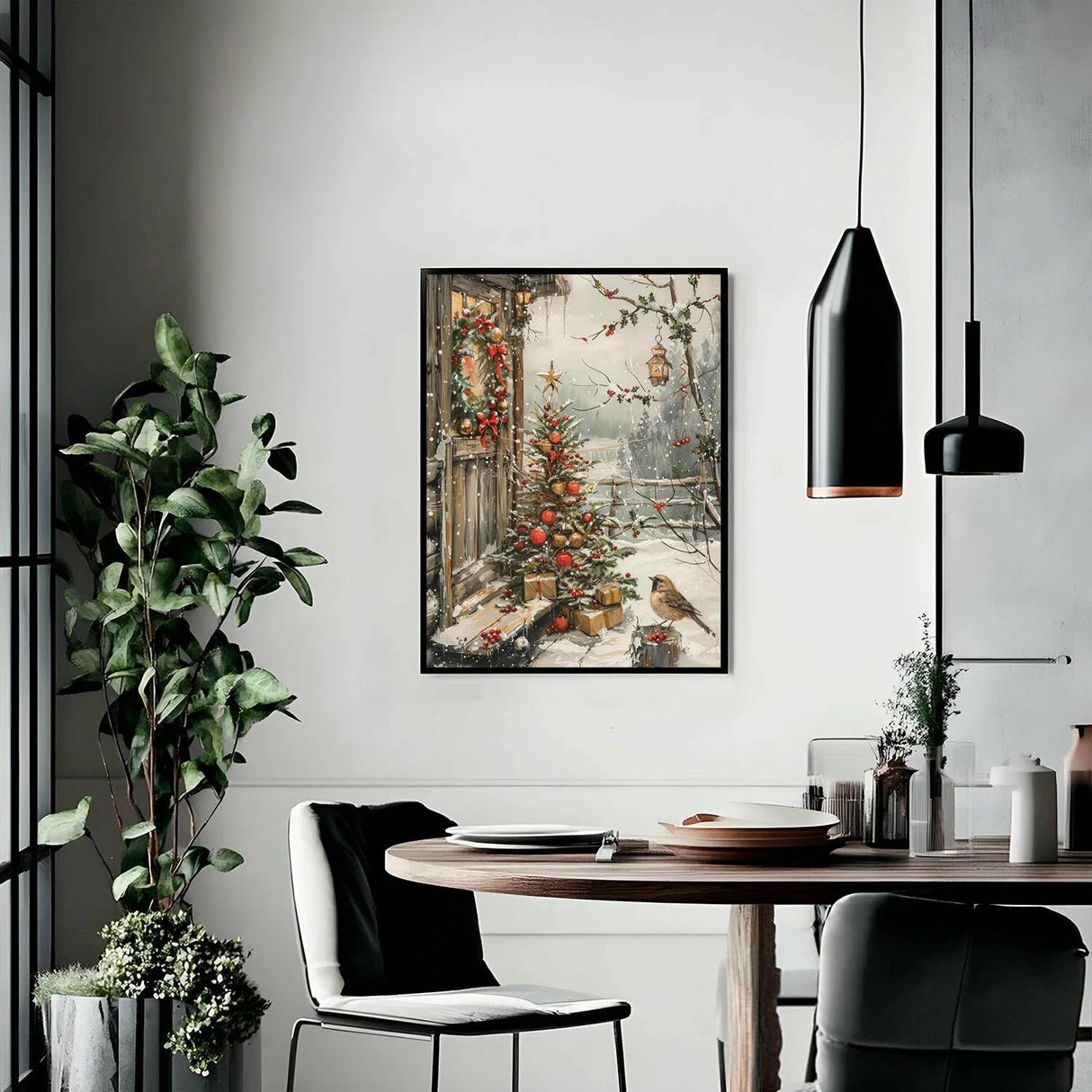 YQFCZDQ Christmas Diamond Art Kits for Adults,Winter Snow Landscape 5D Diamond Painting Kits for Adults Beginners,Birds DIY Full Round Drill Diamond Dots Gem Art Kits for Adult,Home Wall Decor 12x16in YQFCZDQ