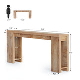 LITTLE TREE 70.9-Inch Long Console Table, Narrow Sofa Table Behind The Couch, Farmhouse Wood Console Table for Living Room, Entryway, Hallway LITTLE TREE