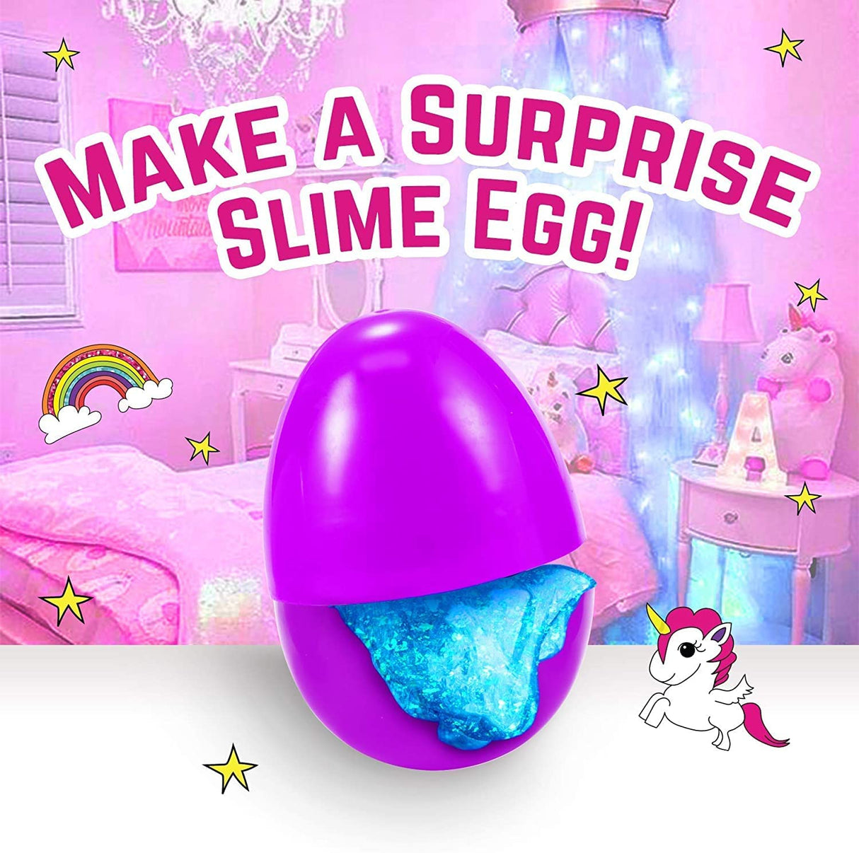 GirlZone Sparkly Unicorn Egg Surprise Slime Kit for Girls, Sensory Toys for Kids, Create Cloud Slime & Magical Unicorn Slime, Ideal Arts and Crafts Easter Gift for Kids Aged 7-12 Years Old GirlZone