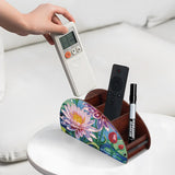 DIY Diamond Painting Remote Control Holder – Blooming Pink Lotus Design with Blue Water Background, Diamond Art Decorative Organizer Box for TV/AC Remotes, Makeup Brushes, Desk Supplies AiYuanzsh