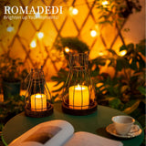 Romadedi Lantern Farmhouse Home Decor - Rustic Candle Holders Decorative Lanterns for Candle Living Room Kitchen Dining Coffee Table Fireplace Mantle Outdoor Romadedi