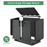 Horizontal Outdoor Storage Shed 36 Cu Ft - Resin Lockable Weatherproof Storage Cabinet/Box for Patio,Garden,Backyard,Outside-Black WTFGO