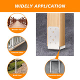 4"x4" Post Base Bracket (Internal 3.5"x3.5")，4 Pcs Stainless Steel Adjustable Post Base，Concrete Post Anchor for Deck，Pavilion, Railing, Porch Support MEWSDEN