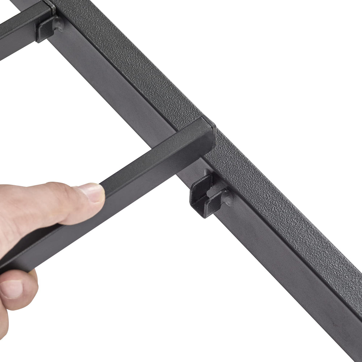 VECELO Rustic Industrial Queen Platform Bed Frame with Wood Headboard - No Box Spring Needed, Brown VECELO