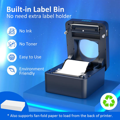 Forc Shipping Label Printer,Bluetooth Thermal Label Printer, 4x6 Label Printer for Small Business for Amazon,Ebay,Etsy,Shopify Shipping Packages,USPS,UPS,Support Windows, Mac, iOS, iPhone, Android