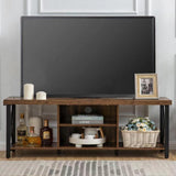 GAZHOME TV Stand for TV up to 65 Inches, TV Cabinet with Open Storage, TV Console Unit with Shelving for Living Room, Entertainment Room, Rustic Brown GAZHOME