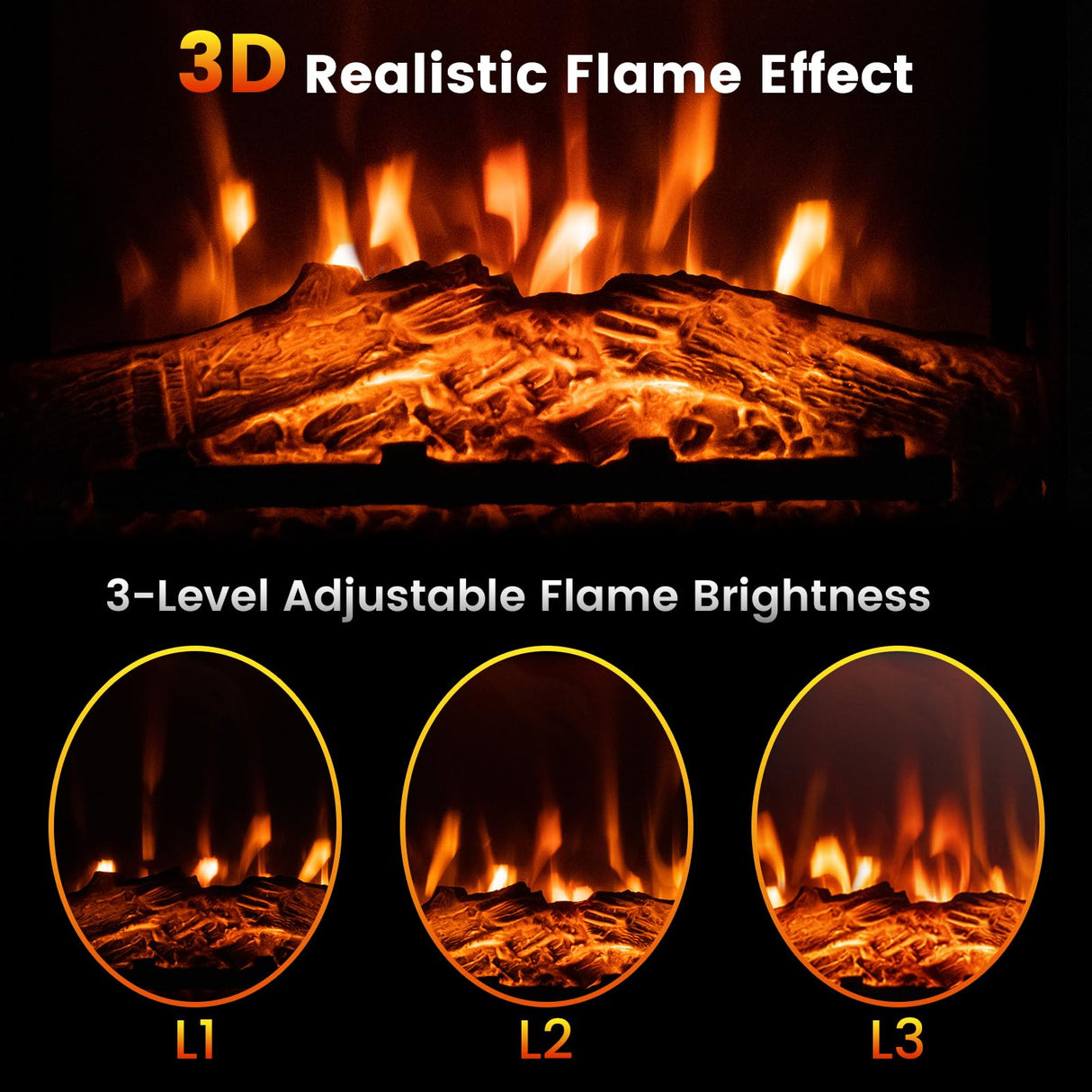 RELAX4LIFE 32-inch Electric Fireplace with Mantel - 1400W Fireplace Insert w/3 Flame Brightness, 6H Timer, Overheat Protection, Remote Control, Wood Surround Firebox with Fireplace Heater (Brown) RELAX4LIFE