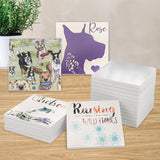 40 Pieces 4x4 Inch Sublimation Blank Ceramic Coasters, Glazed Ceramic Tiles Coasters, Ceramic Tiles with Cork Backing Pads for Painting, DIY Crafts, Mosaics, Square, Sublimation, White. by GNIEMCKIN GNIEMCKIN