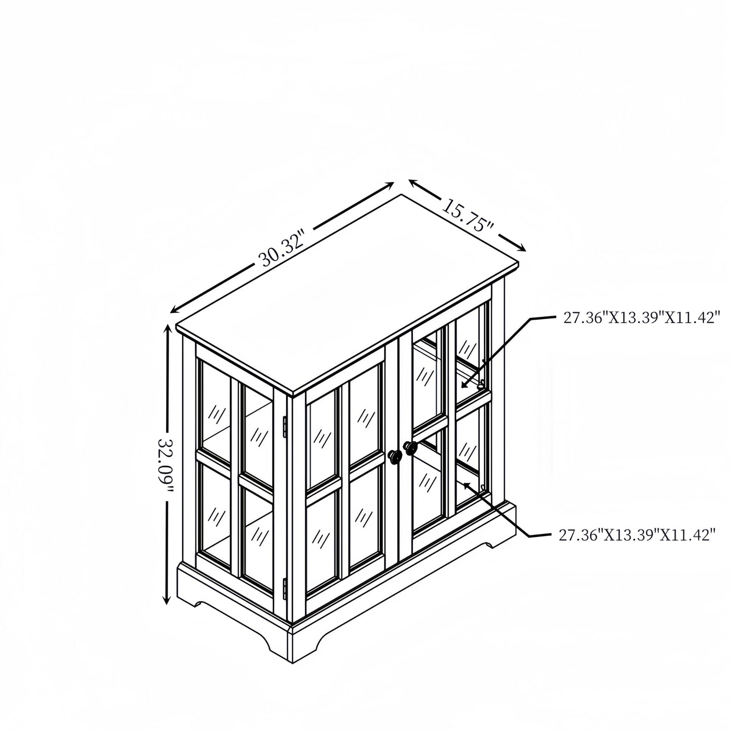 Mcltopz 2 Tiers Lighted Curio Glass Display Cabinet, 2 Lattice Doors Retro Curio Cabinet with Adjustable Shelves, Elegant Glass Display Cabinet Display Case Showcase Bookcase for Living Room (Cherry)