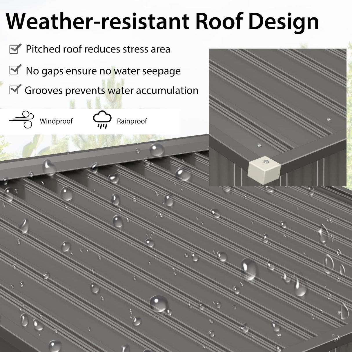HAPPYGRILL 6 x 4 ft Outdoor Metal Storage Shed, Galvanized Steel Shed with Tilted Roof, Lockable Sliding Doors & 4 Air Vents, Utility Shed for Backyard Garden Patio Lawn HAPPYGRILL