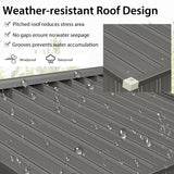 HAPPYGRILL 6 x 4 ft Outdoor Metal Storage Shed, Galvanized Steel Shed with Tilted Roof, Lockable Sliding Doors & 4 Air Vents, Utility Shed for Backyard Garden Patio Lawn HAPPYGRILL