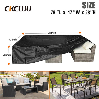 CKCLUU Patio Furniture Set Cover Outdoor Sectional Sofa Set Covers Outdoor Table and Chair Set Covers Water Resistant 78 Inch L x 62 Inch W x 30 Inch H - WoodArtSupply