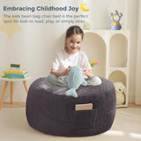 MAXYOYO Bean Bag Chair Bed for Kids, Convertible Bean Bag Folds from Lazy Chair to Floor Mattress Bed, Stuffed Floor Sofa Couch for Boys and Girls, High-Density Foam Filling, Dark Grey MAXYOYO