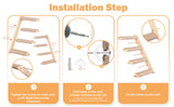 PELUOMOZ Cat Climbing Shelves Wall Mounted 2PCS Four Steps Reversible Left & Right Direction, Cat Shelf Stairway for Wall with Jute Scratching Ladder Shelves Pet Furniture for Perch Sleeping PELUOMOZ