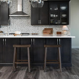 Maven Lane Vincent Counter Stool – 26 Inches – Rectangular Stool with Footrest – Brown Solid Wood – Space-Saving Design for Kitchen Counters & Islands Maven Lane