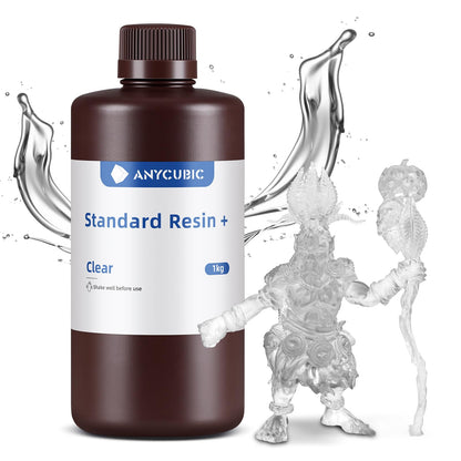 ANYCUBIC Upgraded Standard 3D Printer Resin, 405nm SLA Fast UV-Curing Resin, High Precision & Rapid Photopolymer for 8K Capable LCD/DLP/SLA 3D Printing (Clear, 1000g)