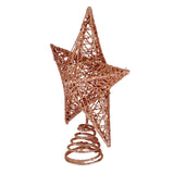 BinaryABC Christmas Tree Topper Star,Glittering Christmas Tree Decoration Ornaments,20cm (Rose Gold) BinaryABC