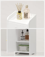 Hzuaneri Bathroom Storage Cabinet, Corner Floor Cabinet with 2 Doors and Adjustable Shelf, Narrow Toilet Paper Cabinet, Bathroom Organizer for Small Spaces, White BC19913X Hzuaneri