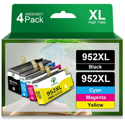 952xl Ink Cartridges Combo Pack Latest Upgrade Replacement for HP 952 XL Ink Cartridge for HP Officejet Pro 7740 8720 8710 8210 8715 8740 8702 8730 8725 Printers (4 Packs, Black Cyan Yellow Magenta)