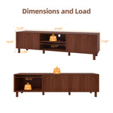 TV Stand for TVs up to 70'', Entertainment Center with Large Storage for Living Room, Media Console with Sliding Doors and Adjustable Shelves, Modern TV Cabinet for Game Consoles and Decor(Walnut) PHOYAL