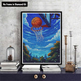 Zariocy 5D Diamond Art Kits for Adults Basketball, DIY Diamond Painting Art Round Full Drill Crystal Diamond Embroidery Paintings Arts Craft for Home Office Wall Decor 12x16 inch Zariocy