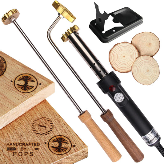 Customisable Electric Branding Iron by Yuwu – Precision Marking Tool for Wood, Leather, and Culinary Crafts (1.5x1.5 Inch) - WoodArtSupply