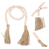 IMIKEYA Wooden Beads Garland: Farmhouse Wood Bead Garland for Tiered Tray Farmhouse Beads Hanging Wood Bead Garland with Tassels Prayer Rustic Beads for Coffee Table Decor IMIKEYA