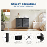DUMOS TV Stand for Living Room, Dresser for Bedroom Chest of Dresser with 6 Fabric Drawers Storage Organizers Units, Nightstand for Bed DUMOS