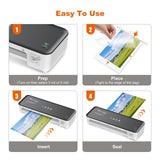 Bonsaii Laminator Machine, 9 Inch Laminators Machine with 50 Laminating Sheets, Laminator with Never Jam Technology for Doc/Posters/Photo, Simple Convenient for Home, Office and School - L418-C Grey bonsaii