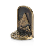 CRAFTSMAN ROAD Mountain Bookends Set, Antique Brass Book Ends, 2 Decorative Bookends for Shelves or Bookcase, Cast Iron Bookends, Stylish Brass Bookends, Non-Skid Anti-Slip Heavy Duty Bookends CRAFTSMAN ROAD