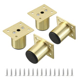 Sumnacon 4PCS Aluminium Alloy Furniture Legs - Round Adjustable Sofa Legs Furniture Cabinet Legs, 2 Inch Funiture Feet for Cabinet Desk Table Chair Sofa Bed, Gold Sumnacon