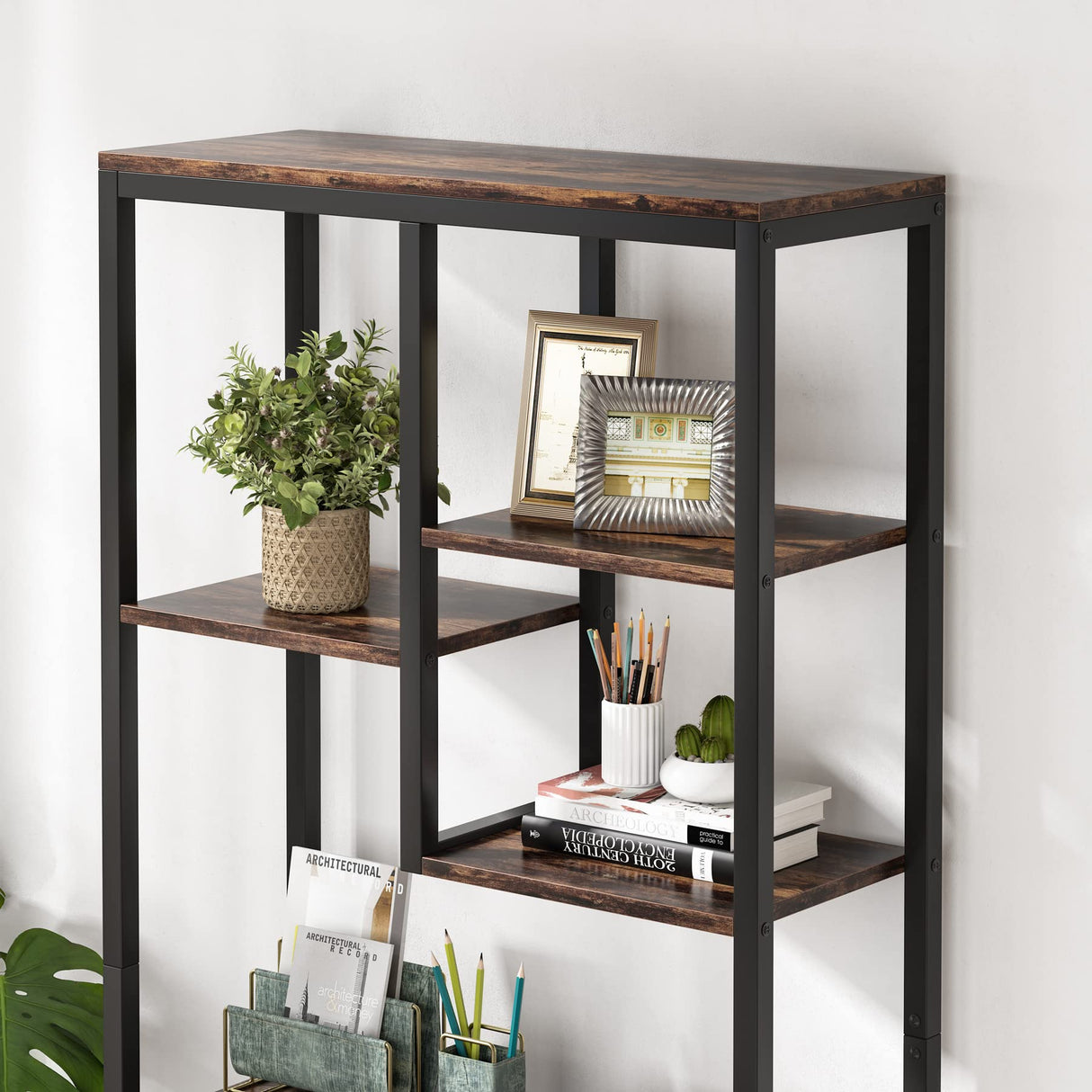 Tribesigns 6-Tier Tall Bookshelf Bookcase, Industrial 8-Shelf Open Bookcase Storage Display Book Shelves for Living Room, Home Office Tribesigns