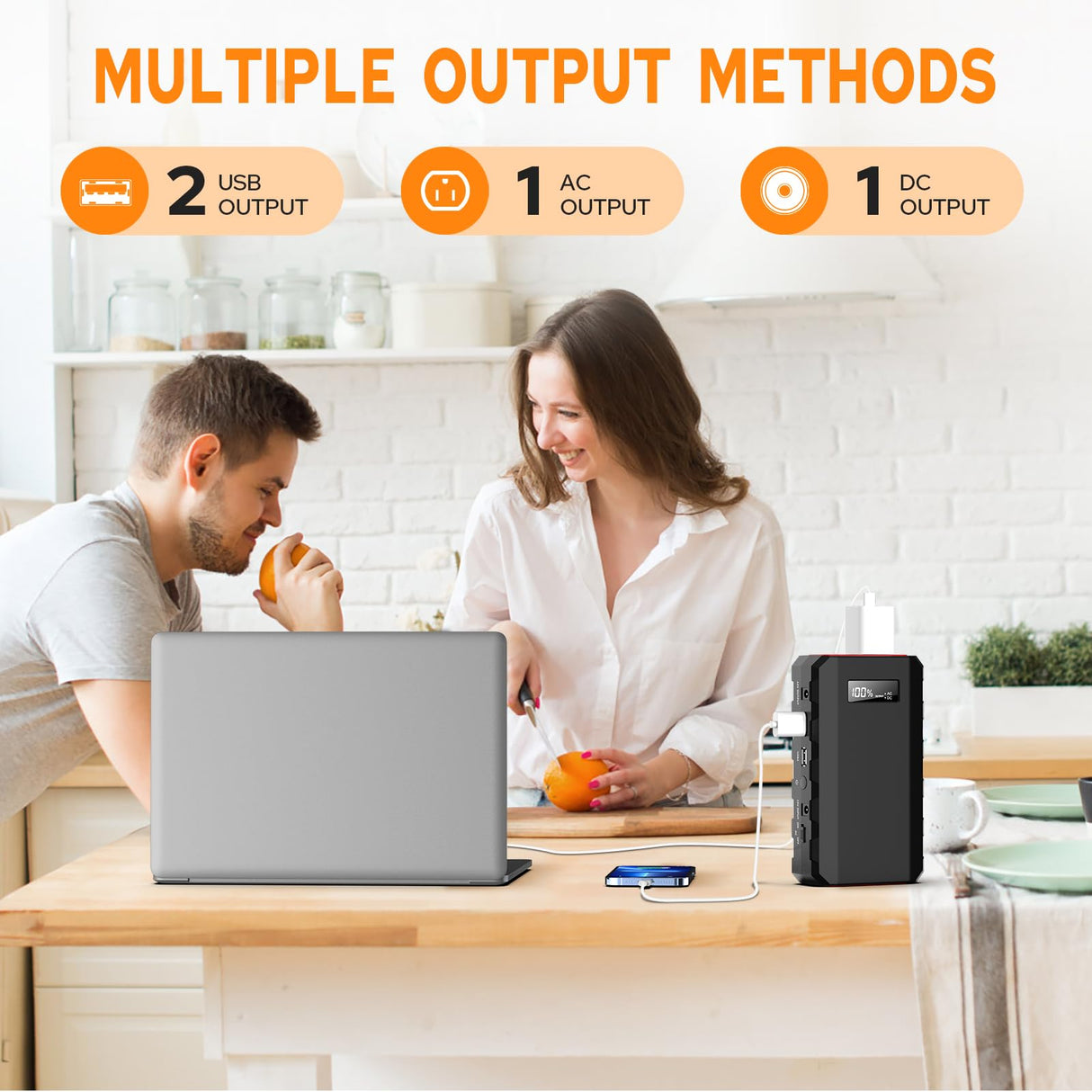 powkey 88Wh Portable Power Station 24000mAh Camping Solar Generator(Solar Panel Not Included) Lithium Battery Power 110V/65W AC, DC, USB QC3.0 for Home Camping Emergency Backup Black powkey