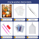 Pumpkin Diamond Art Kits for Adults, Fall Diamond Painting Kits for Adults Beginners, DIY 5D Diamond Painting with Round Gem Art Kits for Gift Home Wall Decor 12x16 Inch Fountor