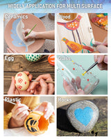 Nicpro 24 Colors Large Bulk Acrylic Paint Set (8.45 oz,250 ml) Non Toxic Artist Painting Supplies for Multi Surface Canvas, Wood, Fabric Leather, Rock, Glass, Paper, Crafts, Hobby with Color Wheel Nicpro