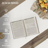 Cozyman 45 Inch Acacia Wood Bar Table and Stools Set in White for Dining and Entertaining Cozyman