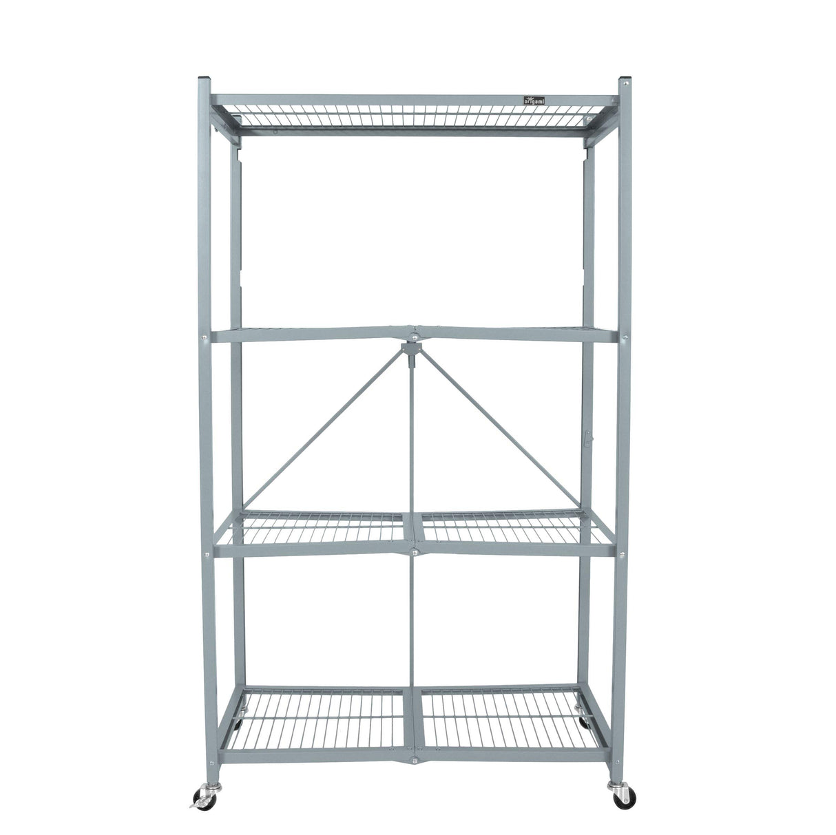 Origami R5 Foldable 4-Tier Garage Shelving Heavy Duty Shelving with Wheels, Metal Storage Rack Holds 1000 pounds, Garage Storage Rack & Organization, Storage Shelving (Platinum, R5 2-Pack) Origami