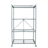 Origami R5 Foldable 4-Tier Garage Shelving Heavy Duty Shelving with Wheels, Metal Storage Rack Holds 1000 pounds, Garage Storage Rack & Organization, Storage Shelving (Platinum, R5 2-Pack) Origami