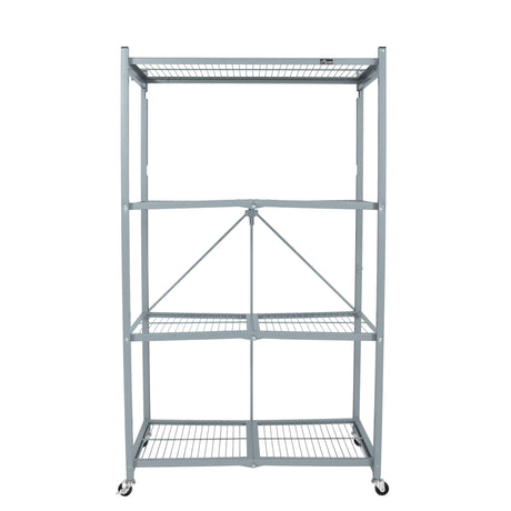 Origami R5 Foldable 4-Tier Garage Shelving Heavy Duty Shelving with Wheels, Metal Storage Rack Holds 1000 pounds, Garage Storage Rack & Organization, Storage Shelving (Platinum, R5 2-Pack) Origami