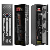 Xyvaly Deep Rifle Gun Safe for 2-4 Guns, Fits Rifles Safe with Scopes, Gun Safe for Rifles and Pistols, Gun Cabinet with 3 Pistol Pouches,Tall Steel Guns Safes with Quick Open Display Keypad Xyvaly