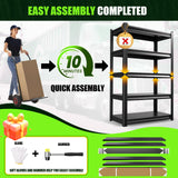ZIWJHK 59''W Storage Shelves,5 Tier Garage Shelving 3500LBS Heavy Duty,Metal Shelves Adjustable Industrial Shelving Units,Rustproof Shelf Rack for Garage 72''H*59''W*19.7''D，2 Pack ZIWJHK