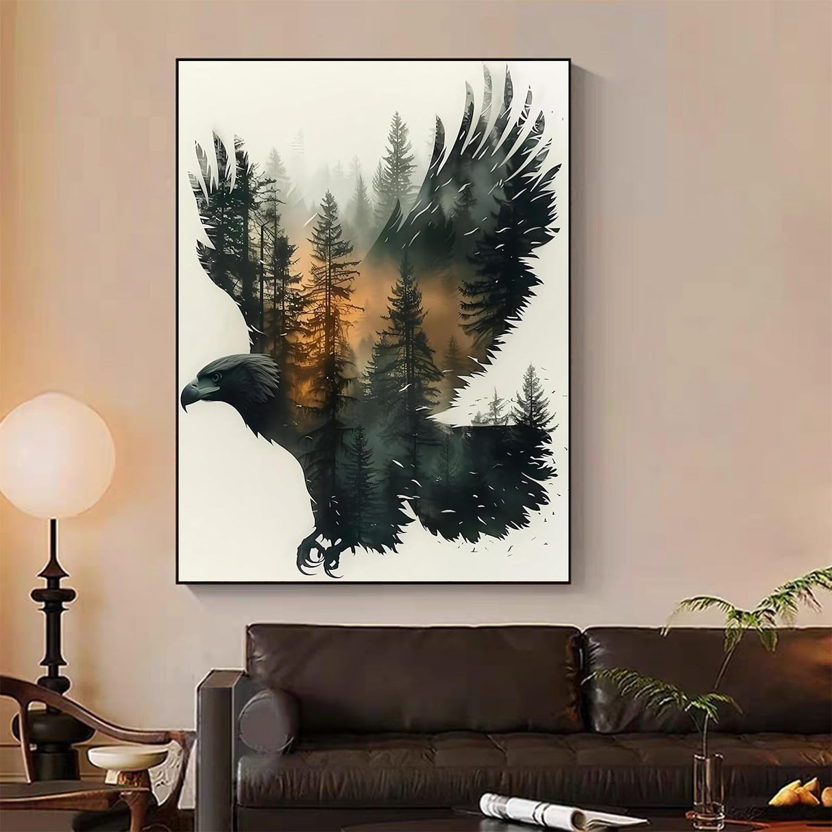 xcemhil Eagle Paint by Numbers Kit for Adults, Eagle Painting by Numbers, Adult Paint by Number Kits Suitable for Gifts and Interior Decor 16x20 Inch xcemhil