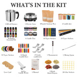SAEUYVB Candle Making Kit - DIY Starter Soy Candle Making Supplies with Wax Melter, Including Soy Wax, 10 Candle Jars, 10 Pleasant Scents, Color Dyes & More，Perfect Candle Making Kit for Adults SAEUYVB