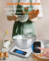 Ataller Smart Food Scales with Nutritional Calculator, Smartphone App with 26 Nutrients Tracking, Calorie, Marco, Digital Kitchen Weight Grams and Ounces for Weight Loss, 11 Pounds, Stainless Steel Ataller