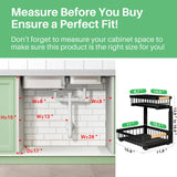 Under Sink Organizer, 2 Packs 2 Tier Under Sink Organizers and Storage, Slide Out Pull Out Cabinet Organizer Shelf, Metal Sliding Drawer for Kitchen Bathroom Pantry Cabinet Closet Organization Rack Kitstorack