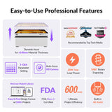 WeCreat MakeIt Laser Engraver and Cutter, 20W(20,000mW) 4-in-1 Desktop Diode Laser Engraver Machine with Smart Camera, Rotary, Auto-Lifting Enclosure, Air Assist and Laser Bed for Wood Acrylic Metal WeCreat MakeIt